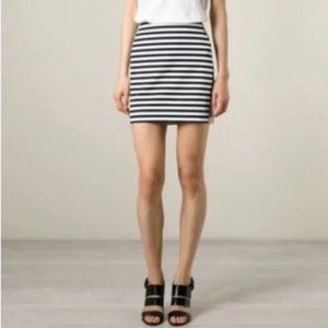 Michael Kors - Striped Zip-Up Mini Skirt, Size 4, Blue & White Stripes